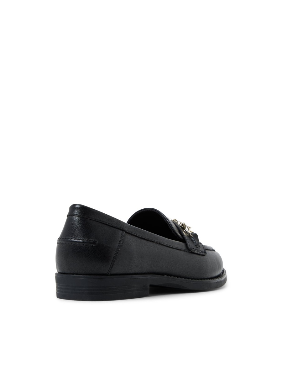 Women Black Chain Detail Loafers