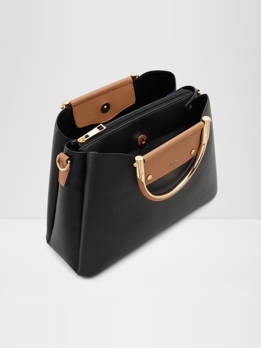 Multi-Tone Top Handle Crossbody Bag