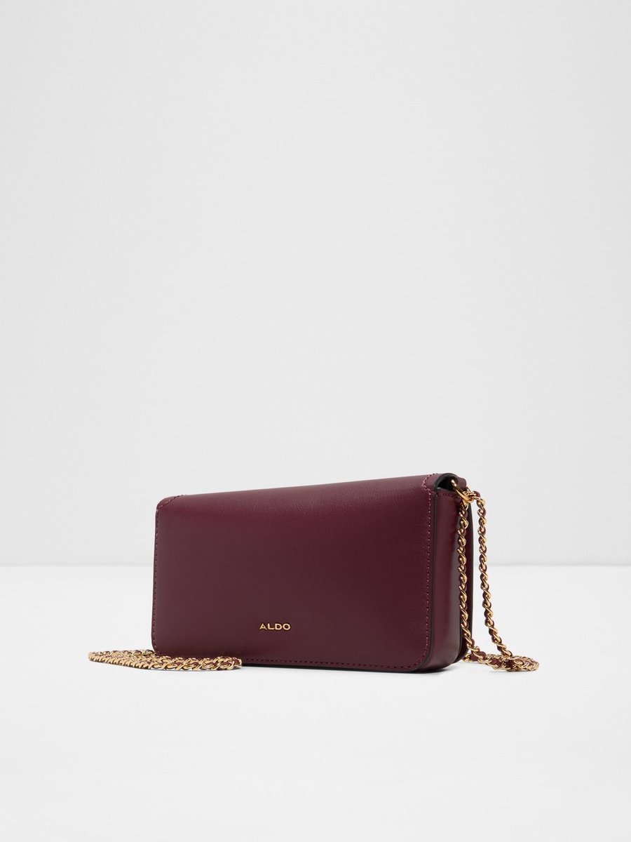 Women Burgundy Chain Strap Crossbody Bag