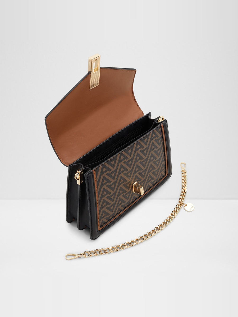Brown Patterned Crossbody Bag