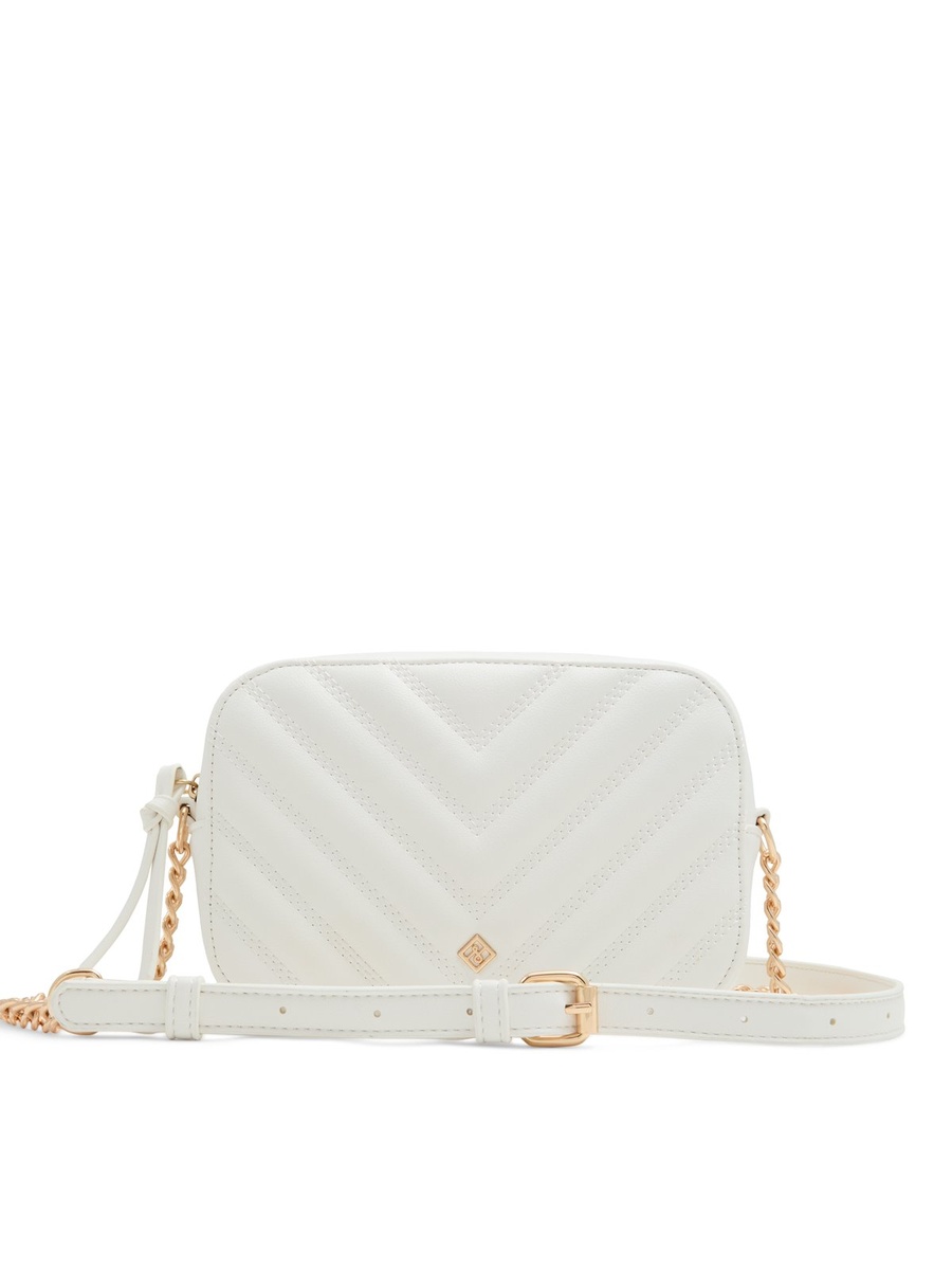 Women White Quilted Cross Body Bag