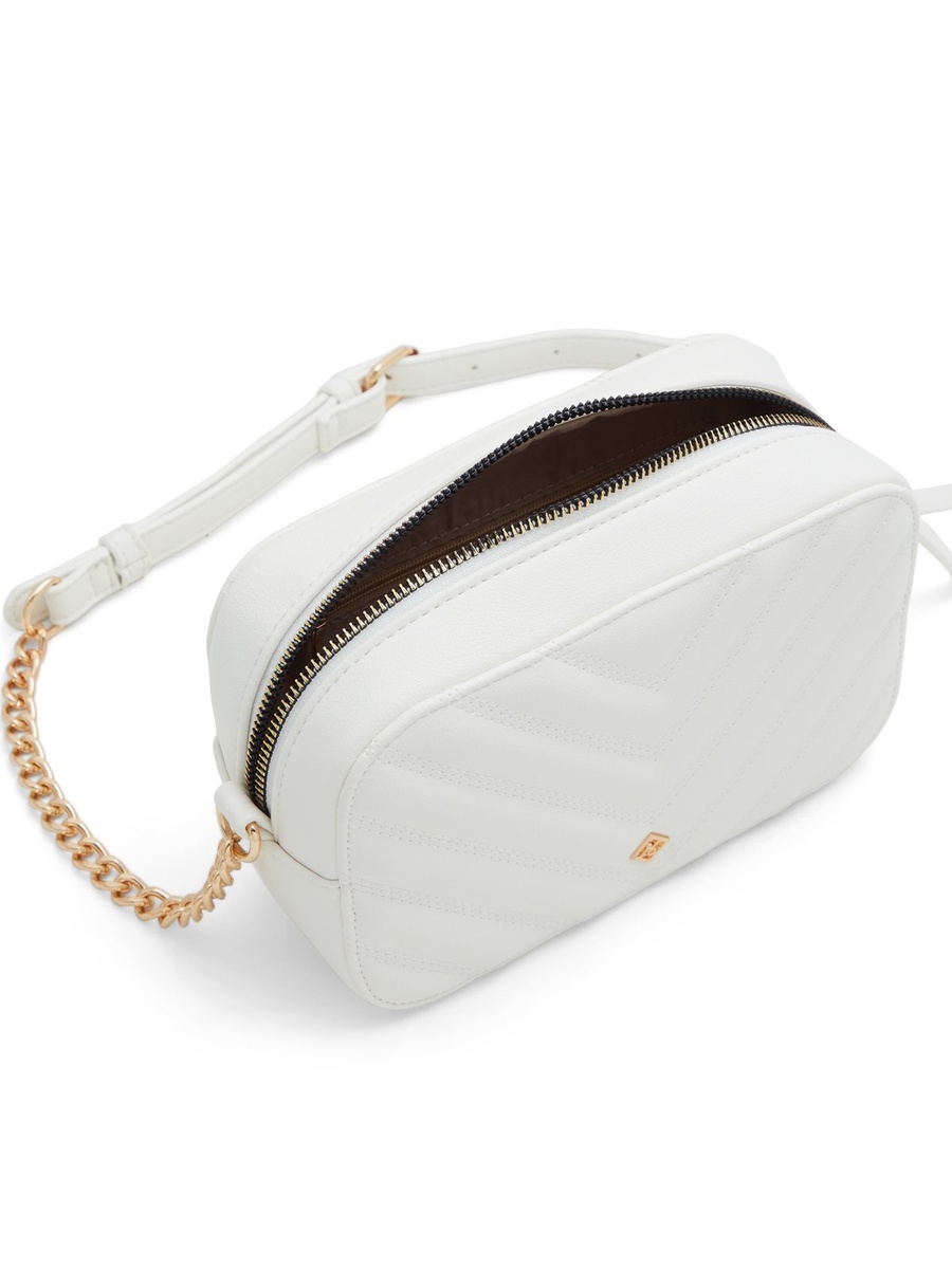 Women White Quilted Cross Body Bag
