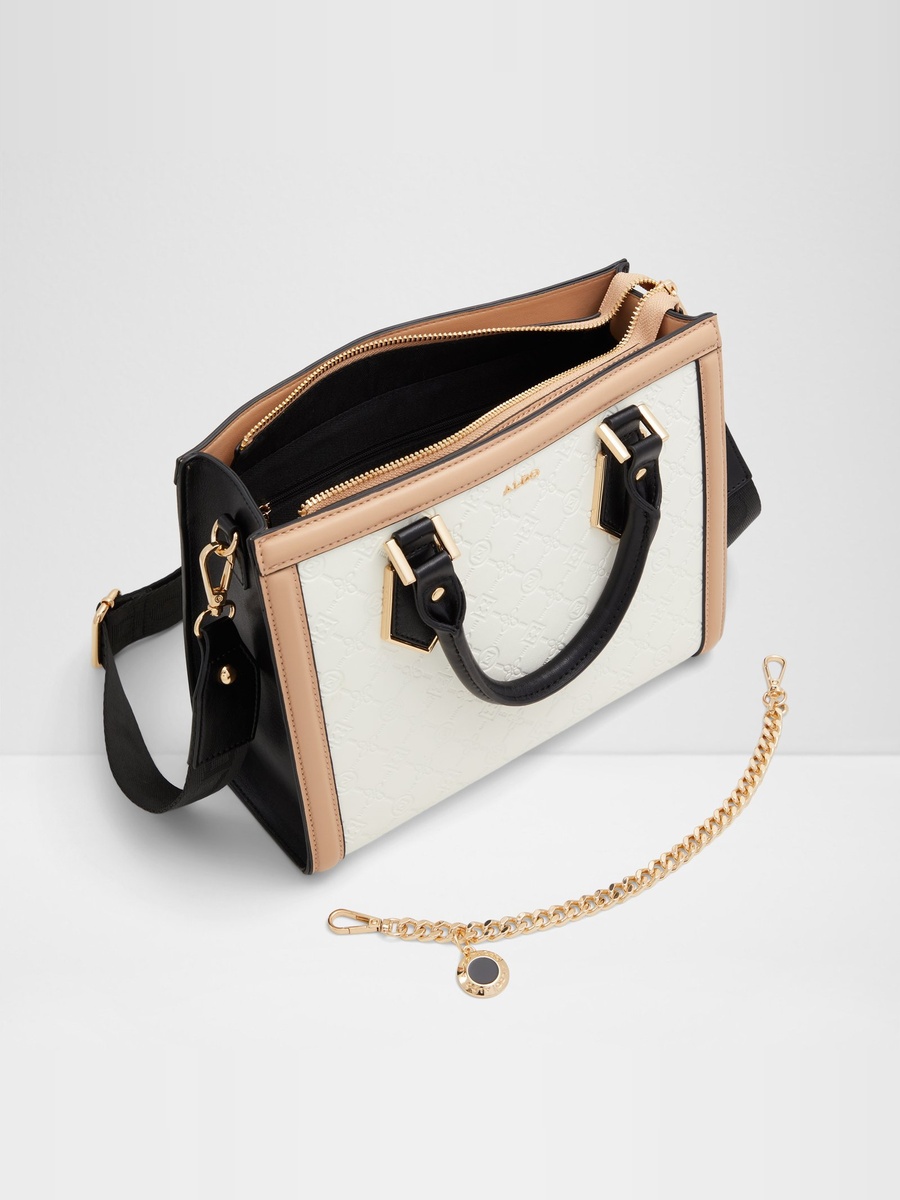 Multi-Tone Crossbody Bag with Chain Detail