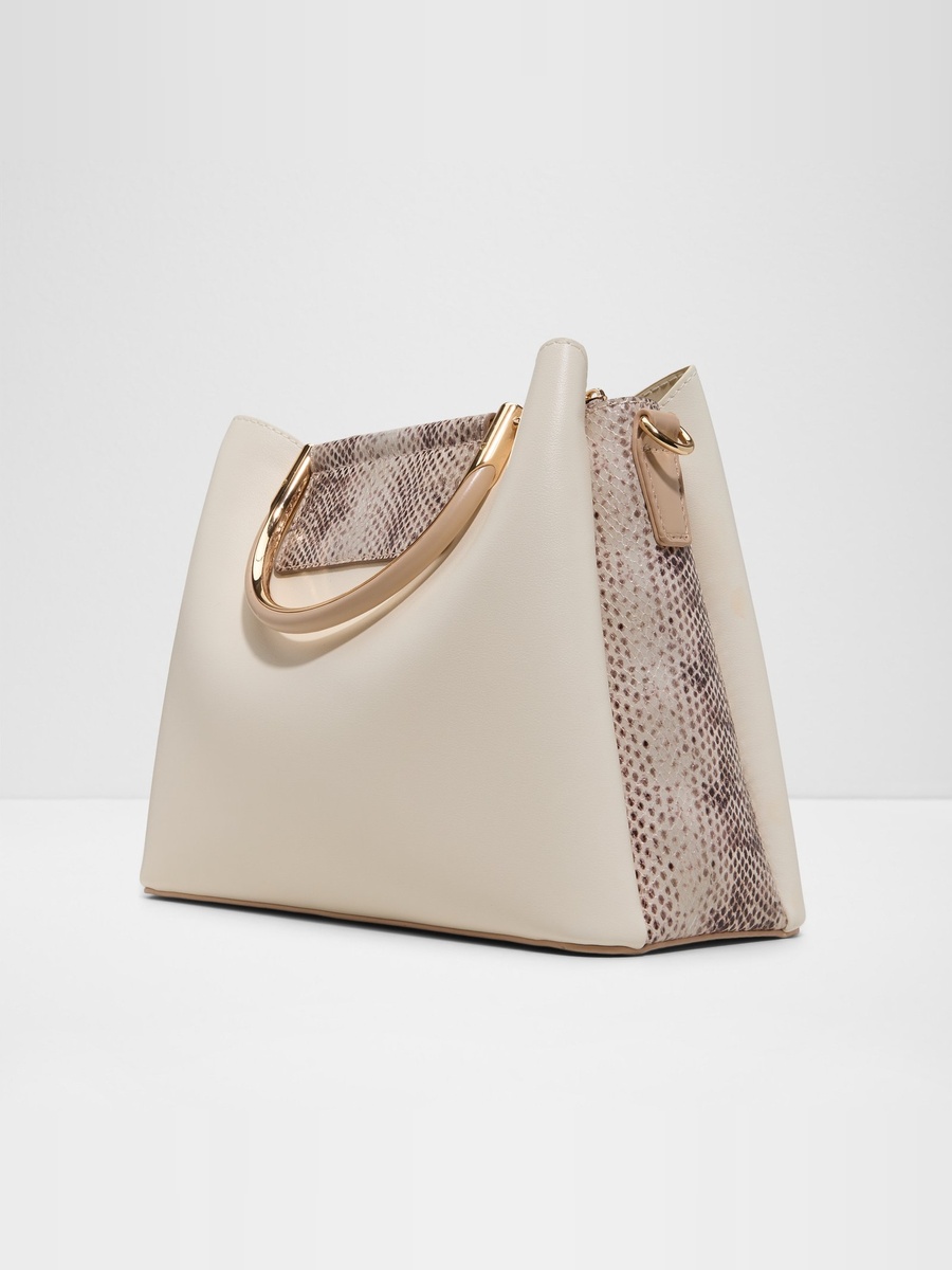 Off-White Crossbody Bag with Gold Hardware