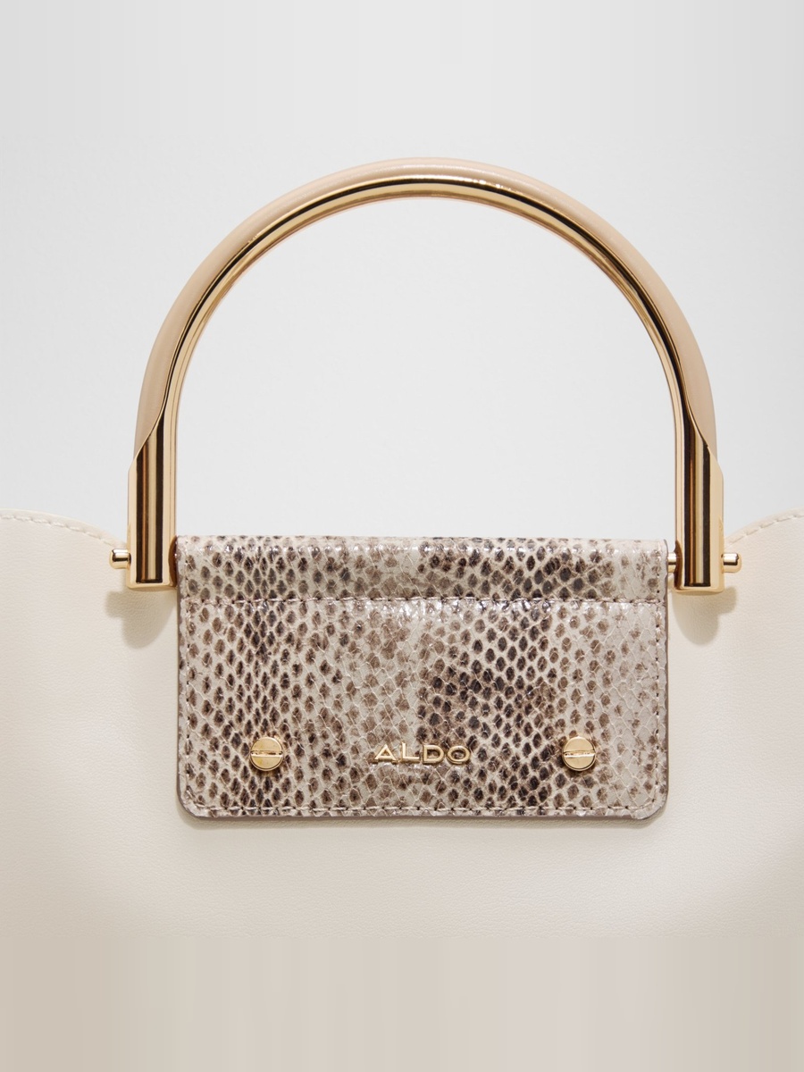 Off-White Crossbody Bag with Gold Hardware