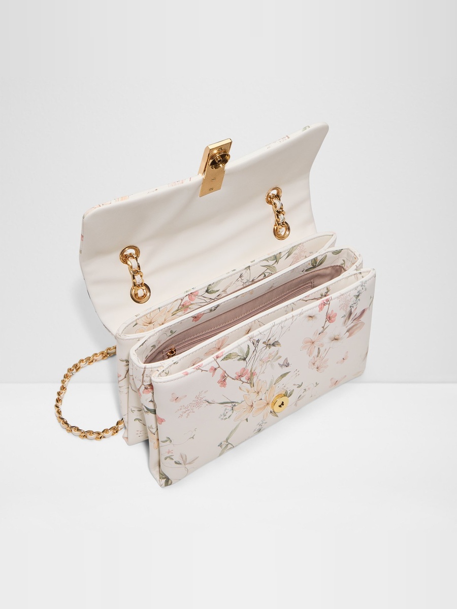 Floral Print Chain Crossbody Bag