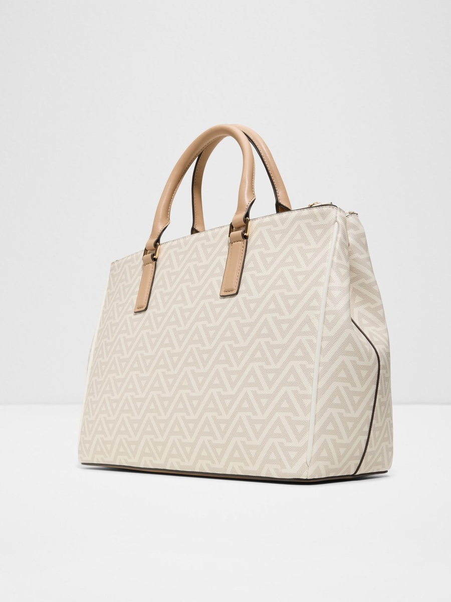 شنطة كروس نسائية مطبوعة باللون البيج