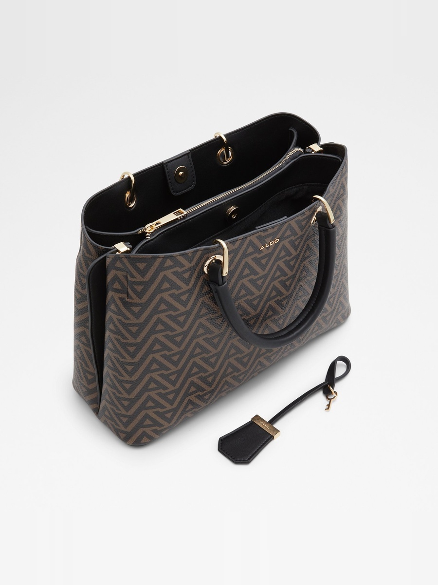 Women Brown Monogram Print Crossbody Bag