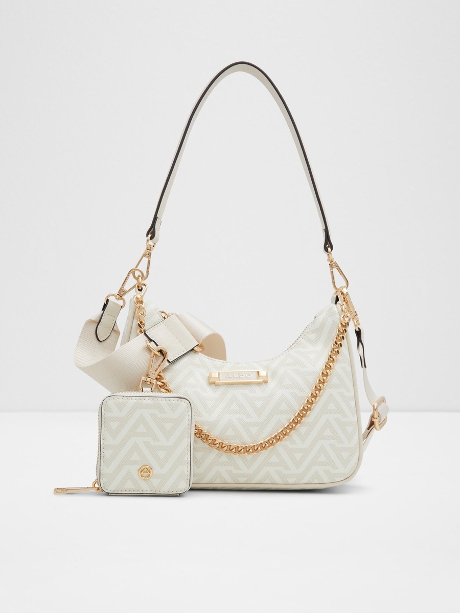Women Patterned Crossbody Bag with Detachable Pouch