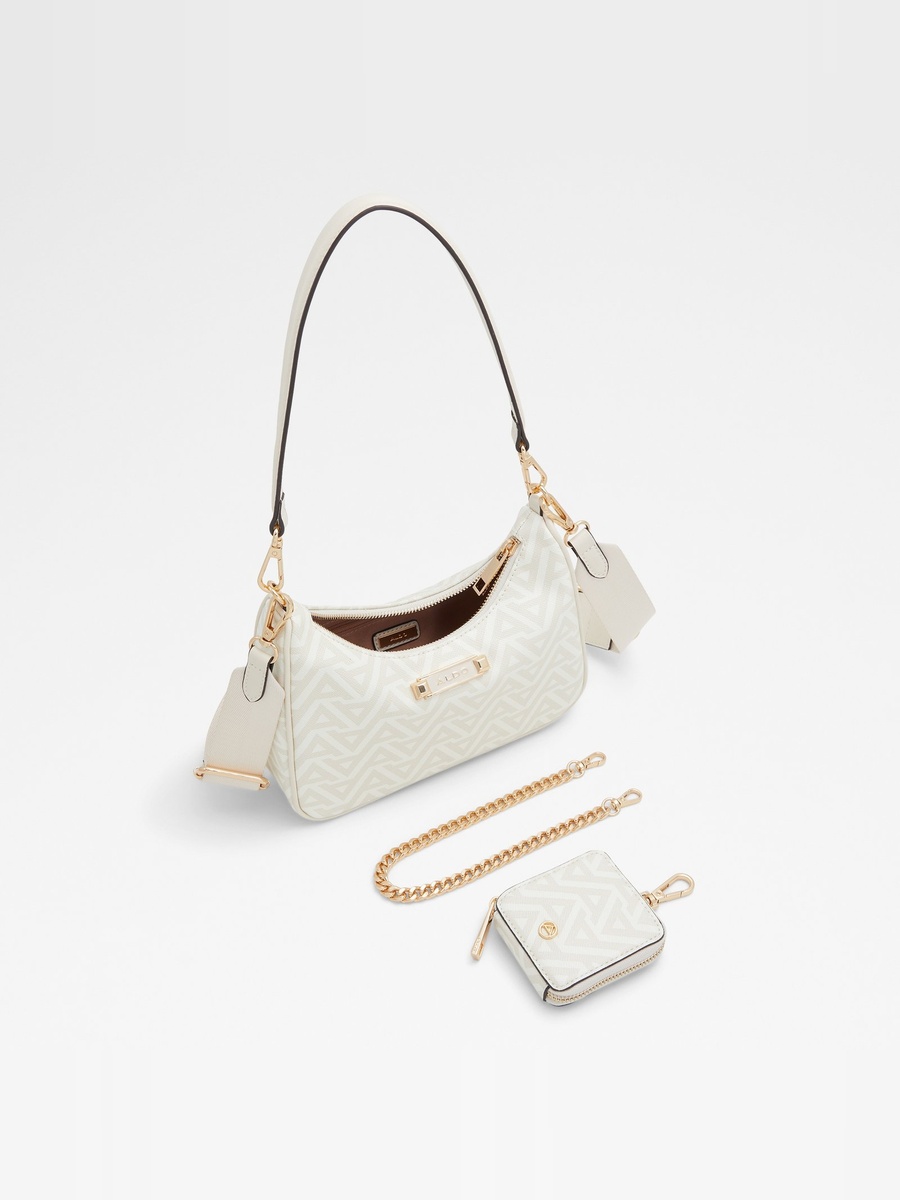 Women Patterned Crossbody Bag with Detachable Pouch