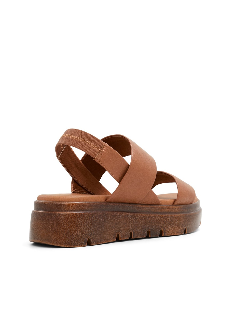 Women Tan Flat Platform Sandals