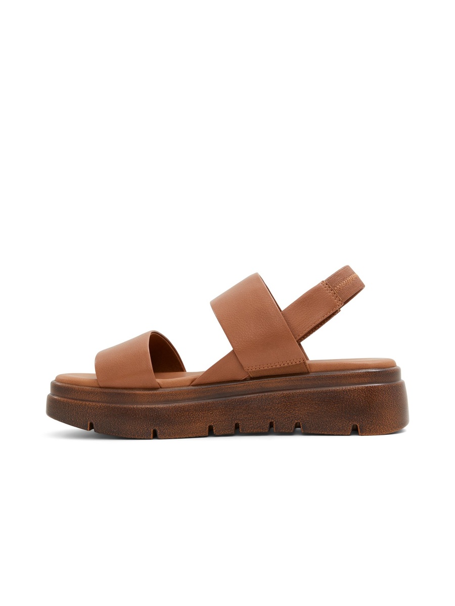Women Tan Flat Platform Sandals