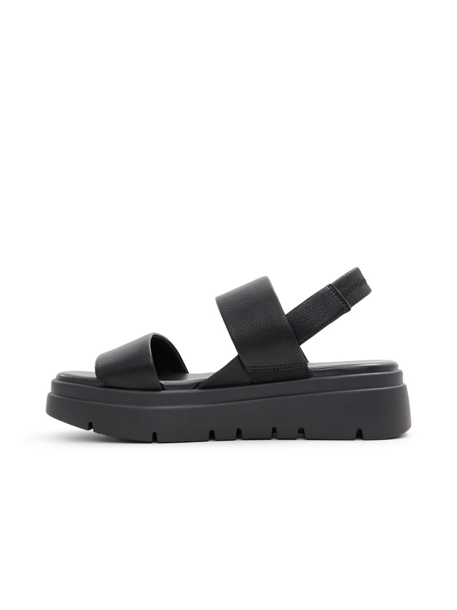 Women Black Chunky Platform Flat Sandals