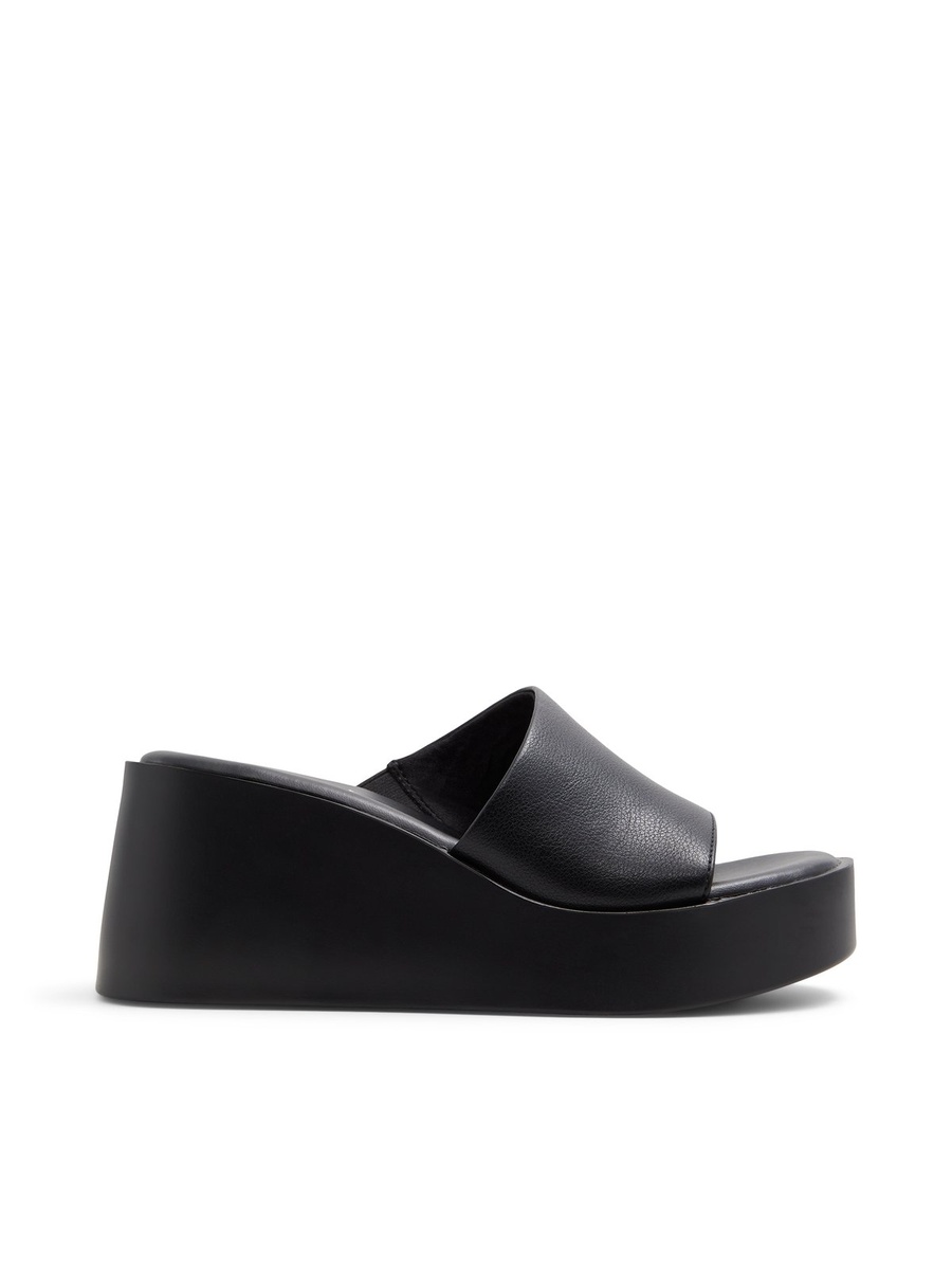 Women Black Platform Slide Sandals
