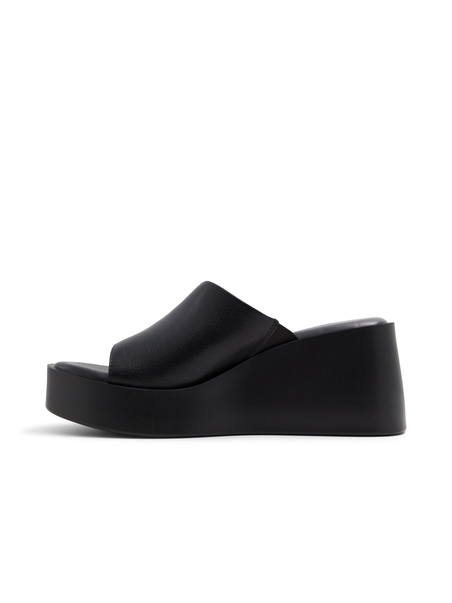 Women Black Platform Slide Sandals