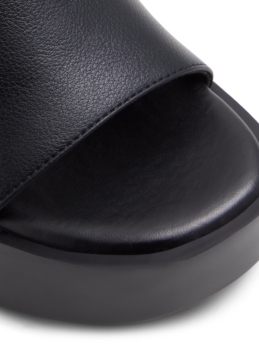 Women Black Platform Slide Sandals