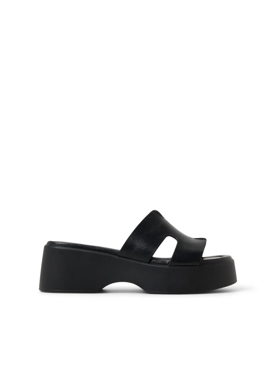 Women Black Platform Flat Sandals