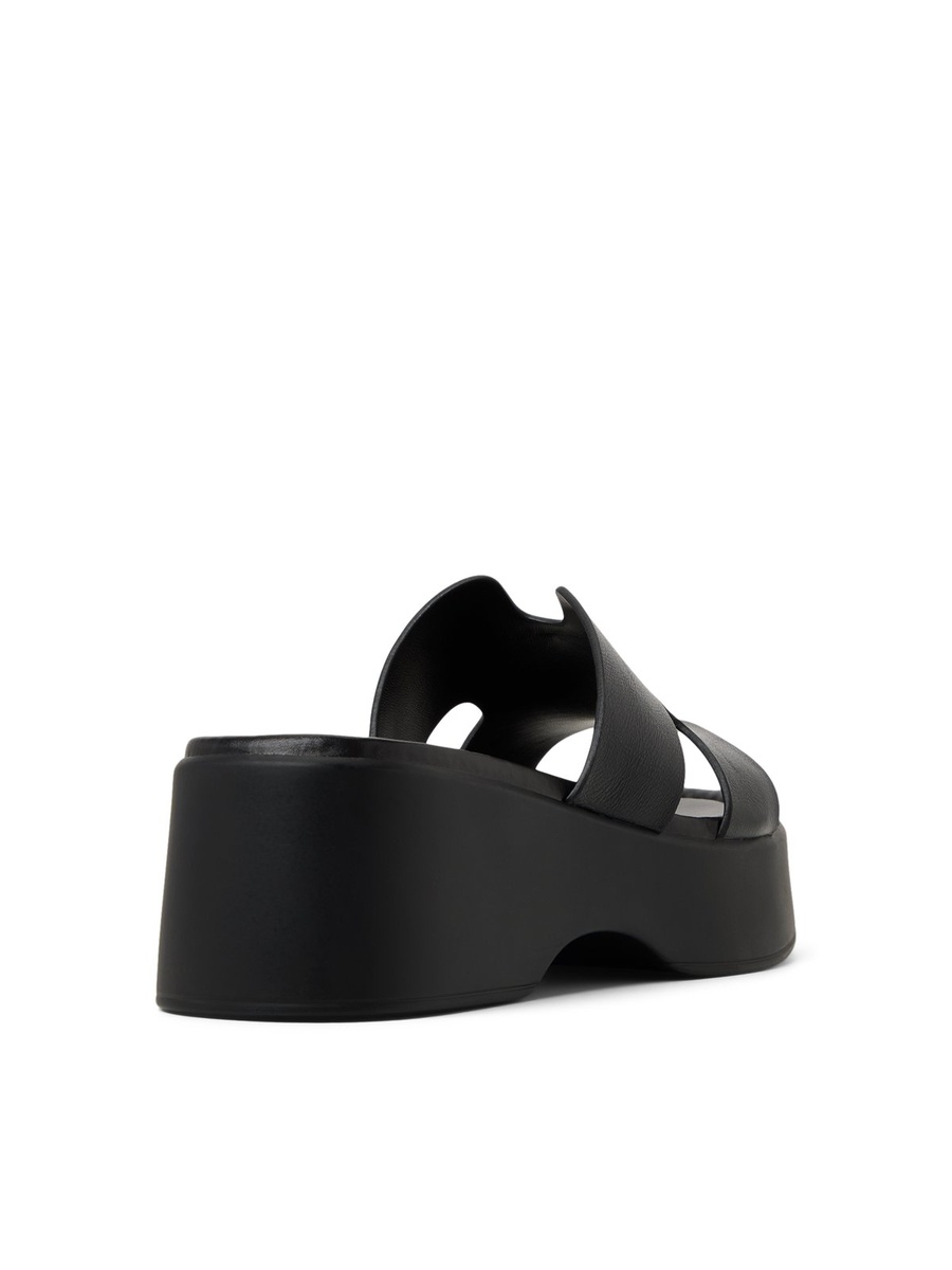 Women Black Platform Flat Sandals
