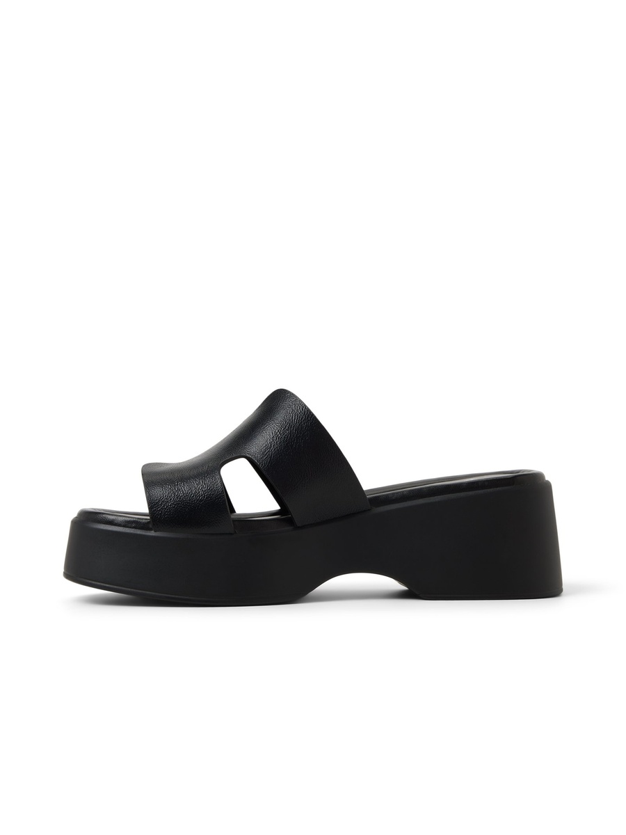 Women Black Platform Flat Sandals