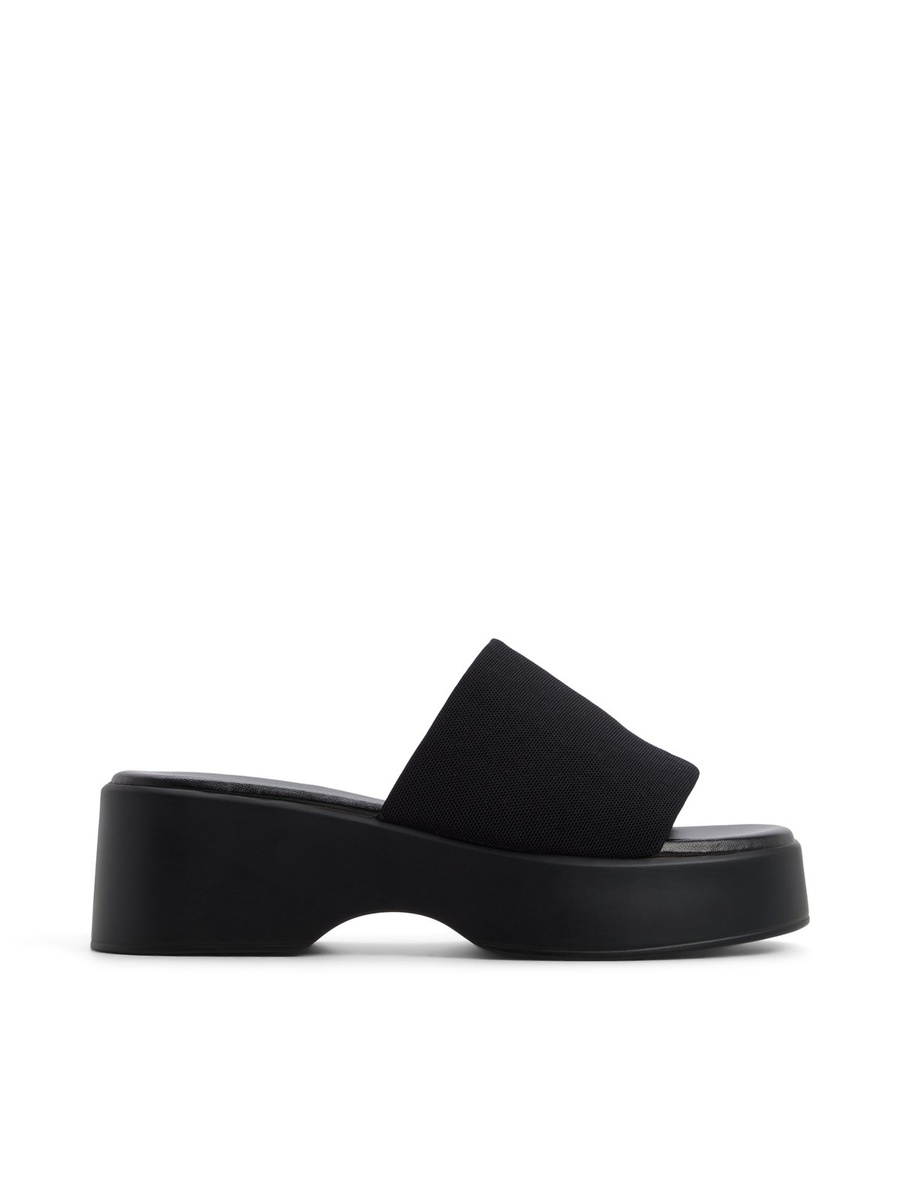 Women Black Platform Flat Sandals