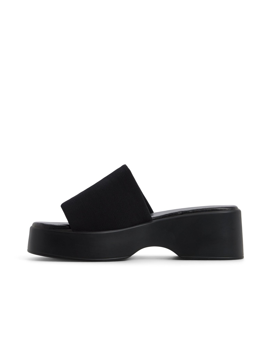 Women Black Platform Flat Sandals