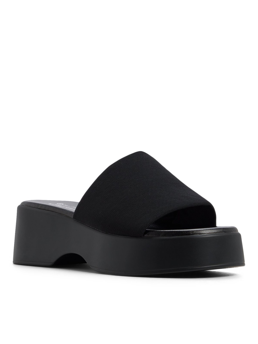 Women Black Platform Flat Sandals