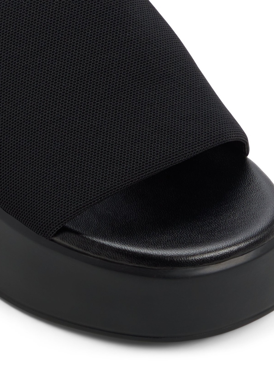Women Black Platform Flat Sandals