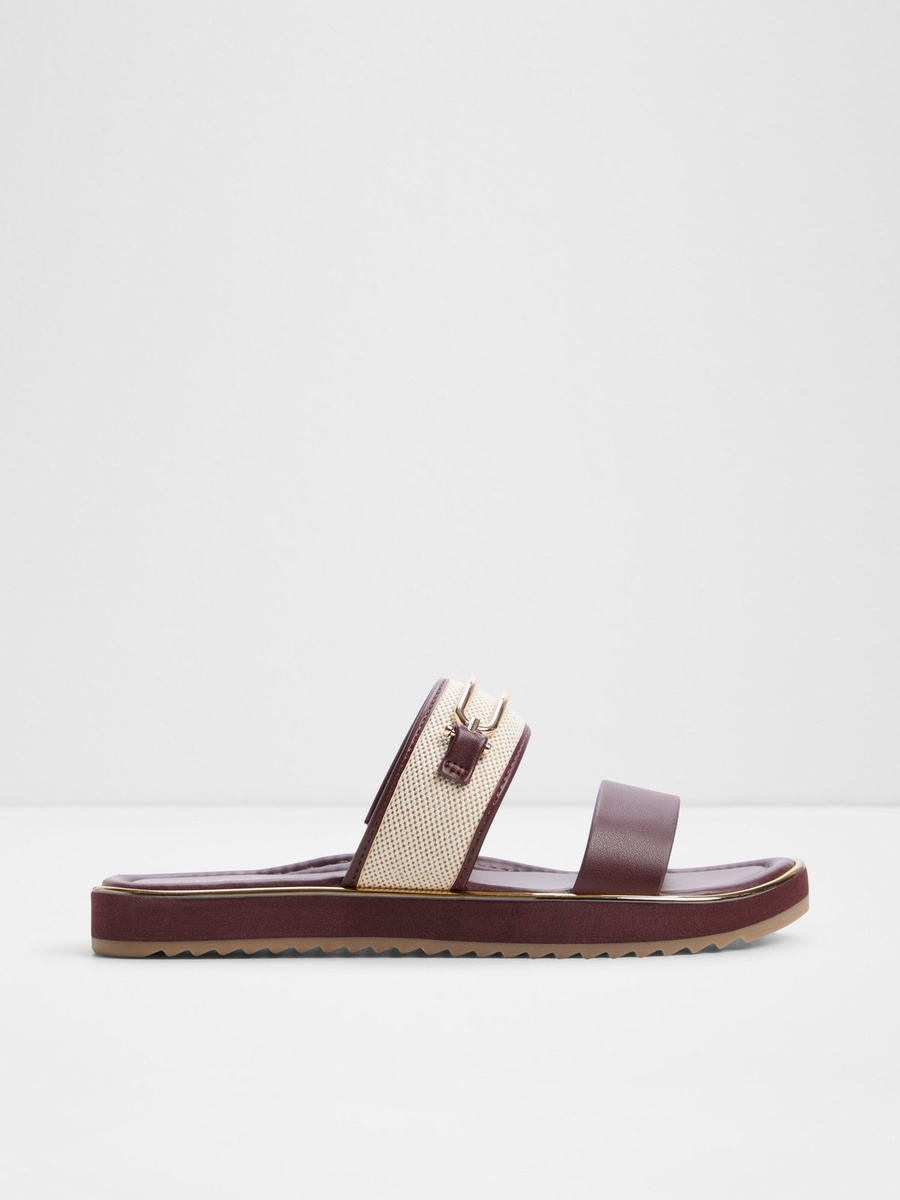 Women Burgundy Comfort Flat Sandals