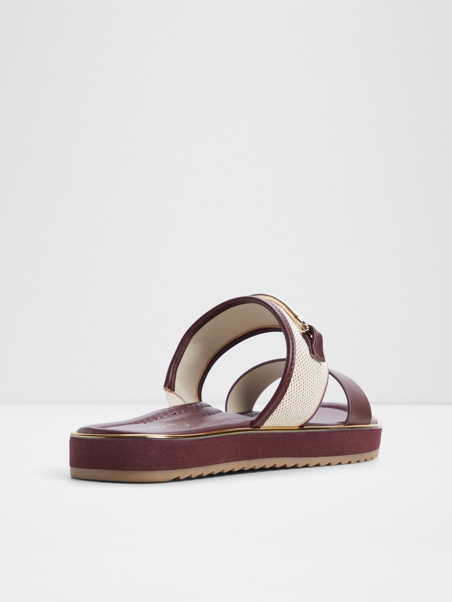 Women Burgundy Comfort Flat Sandals