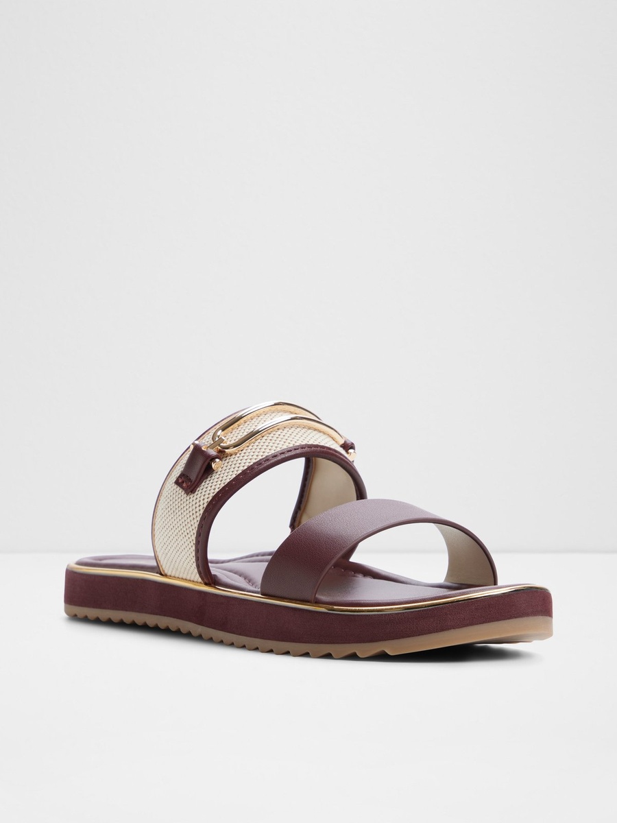 Women Burgundy Comfort Flat Sandals