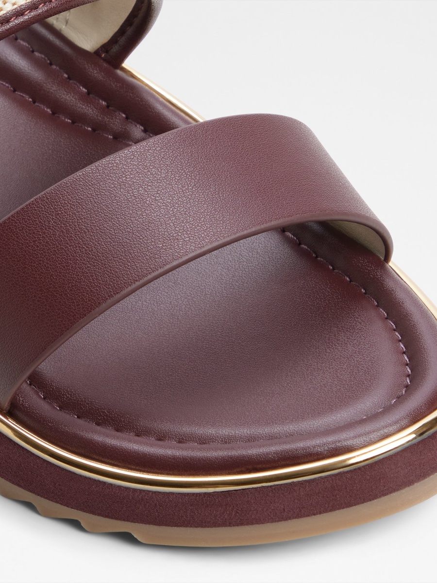Women Burgundy Comfort Flat Sandals