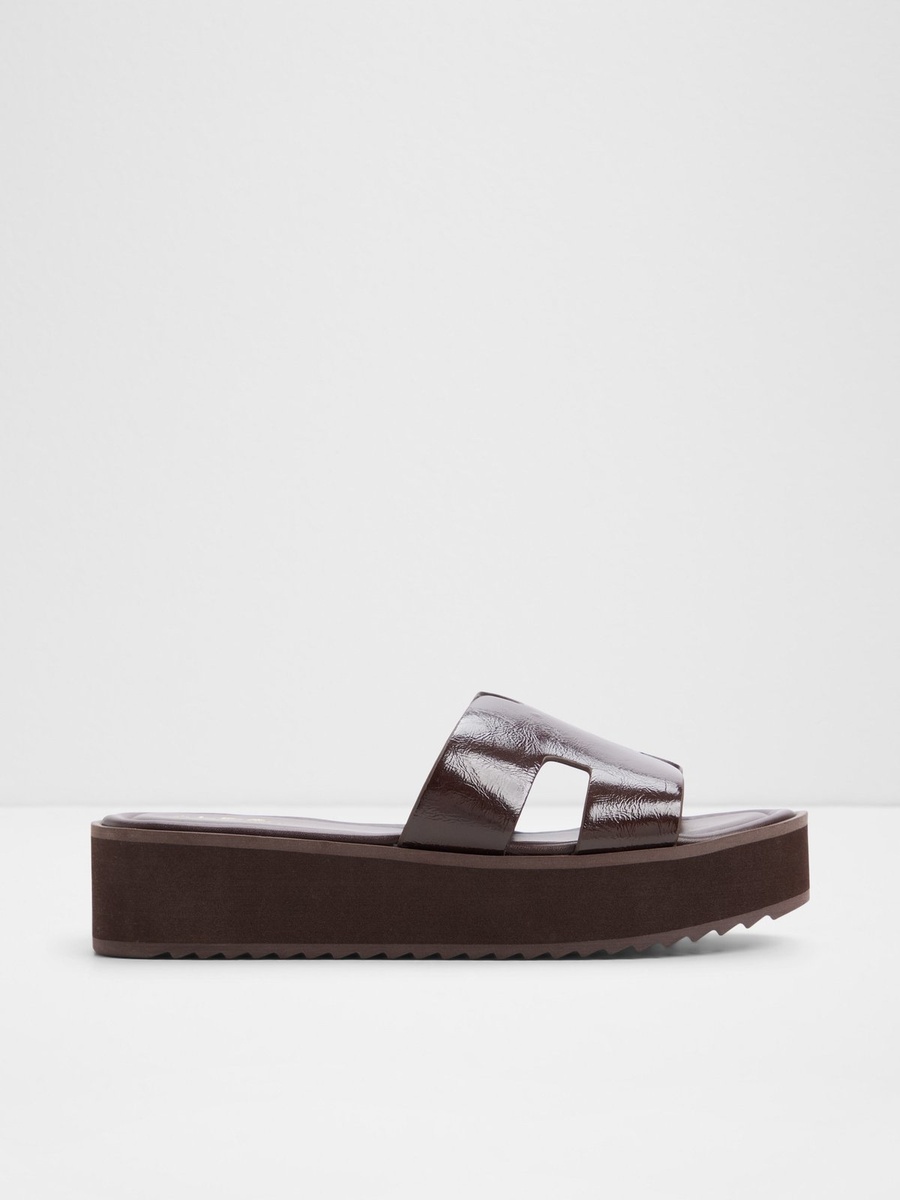 Women Coffee Brown Platform Flat Sandals