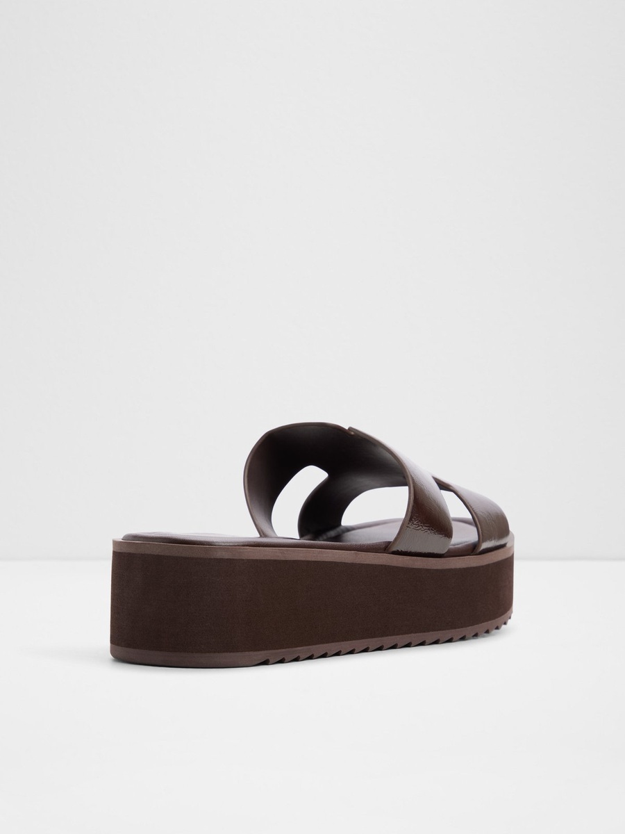 Women Coffee Brown Platform Flat Sandals