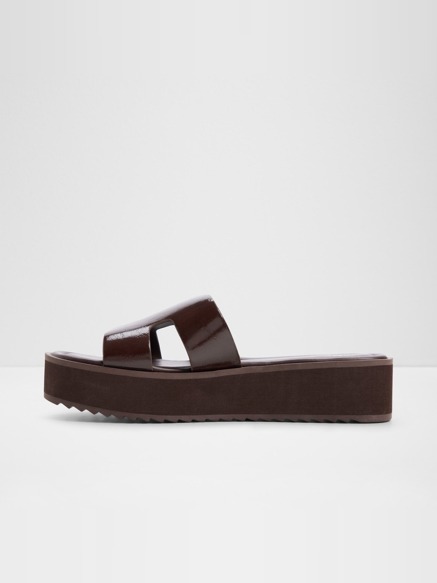 Women Coffee Brown Platform Flat Sandals