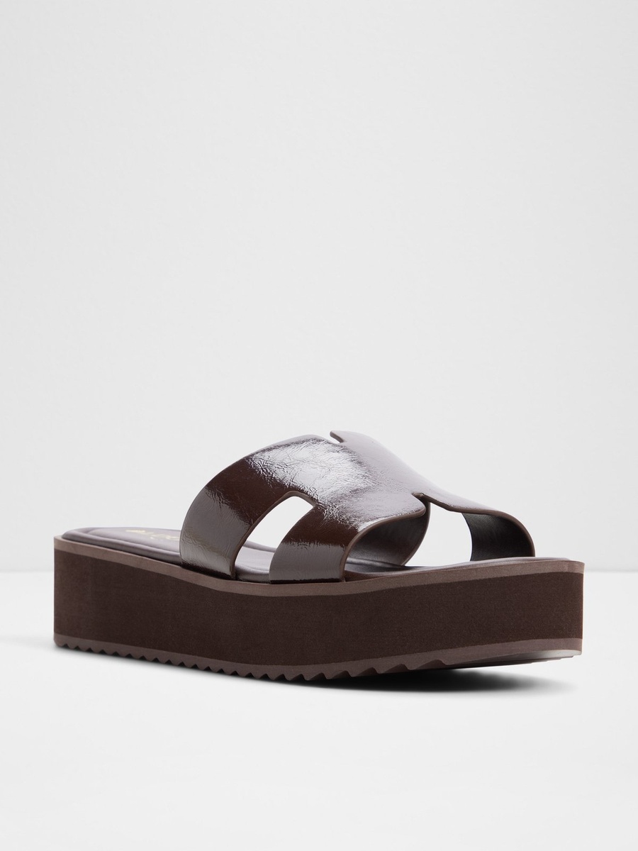 Women Coffee Brown Platform Flat Sandals