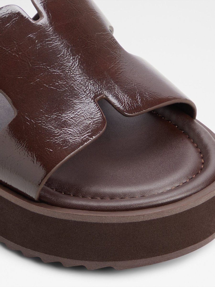 Women Coffee Brown Platform Flat Sandals