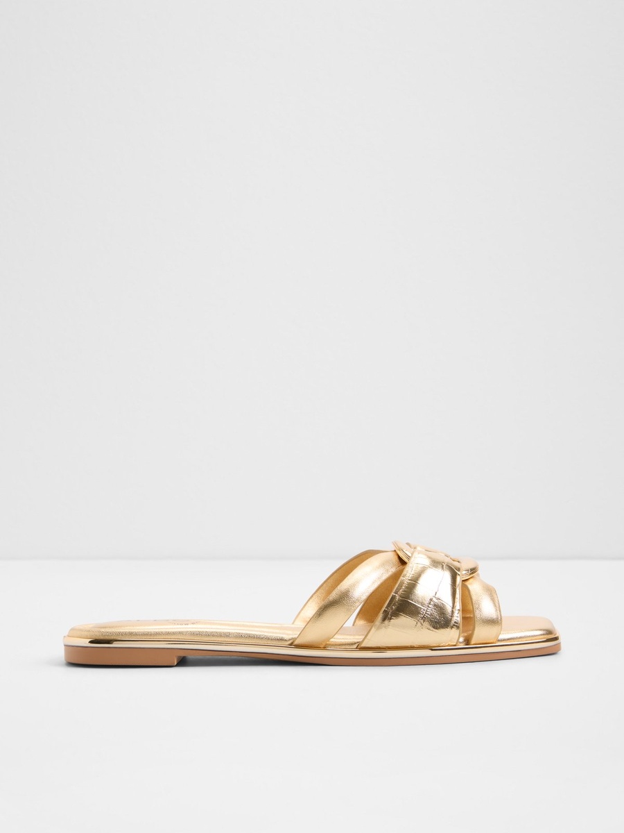 Gold Metallic Flat Sandals