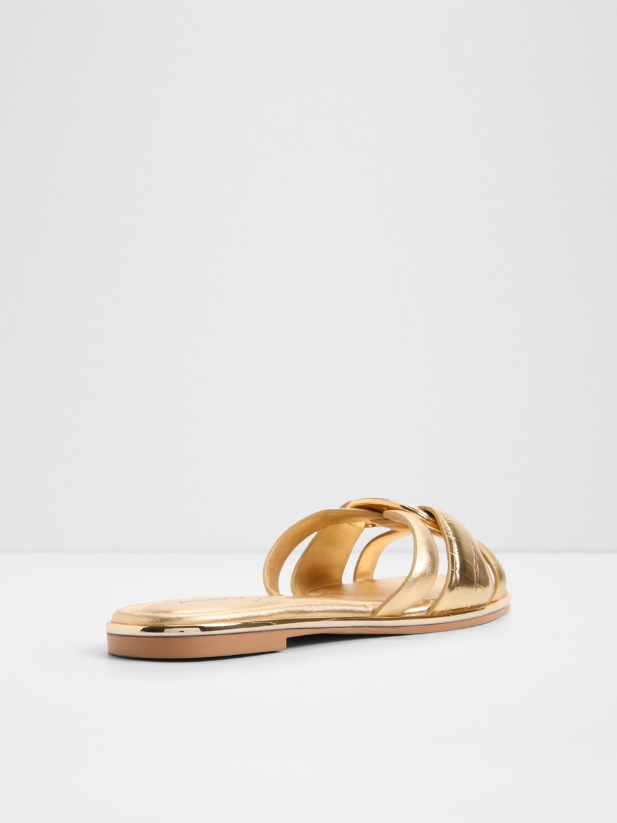 Gold Metallic Flat Sandals
