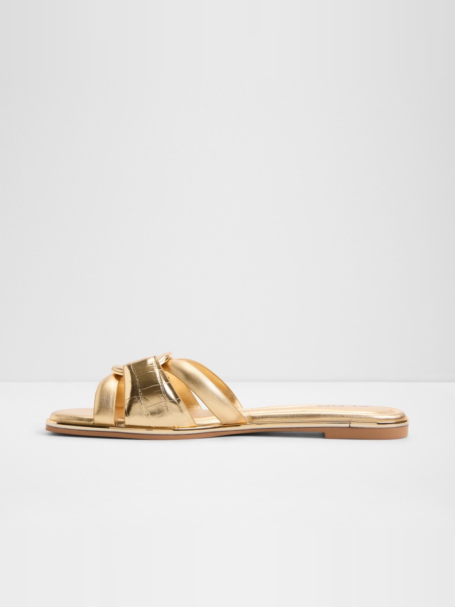 Gold Metallic Flat Sandals