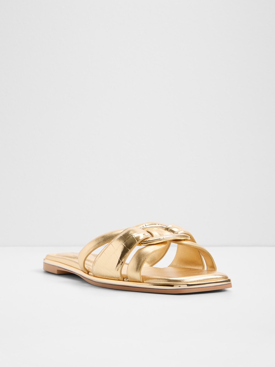 Gold Metallic Flat Sandals