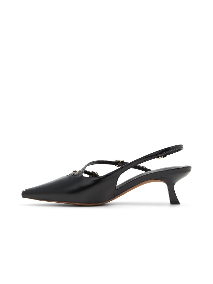 Women Black Pointed Toe Slingback Flats