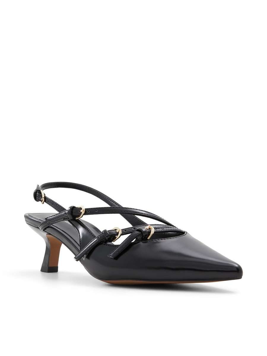 Women Black Pointed Toe Slingback Flats