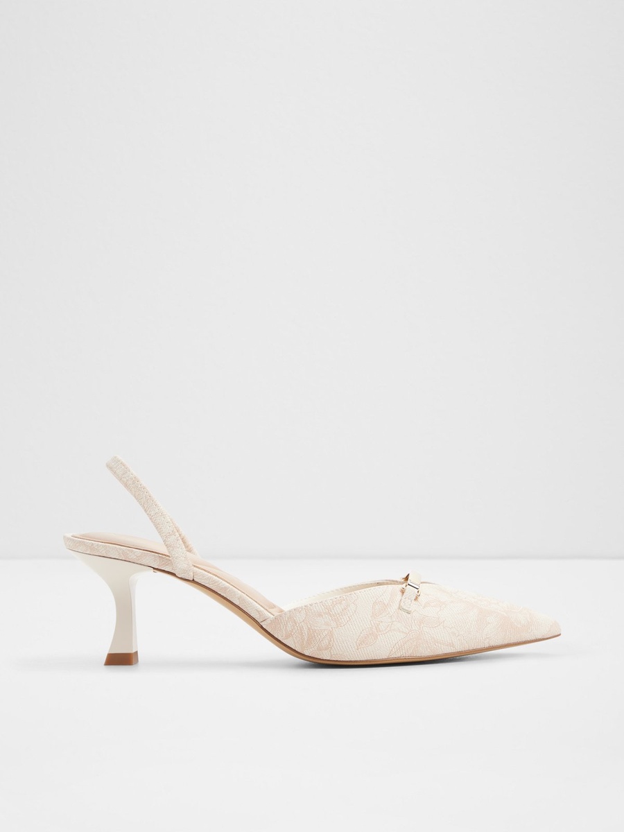 Light Pink Kitten Heel Slingback Pumps