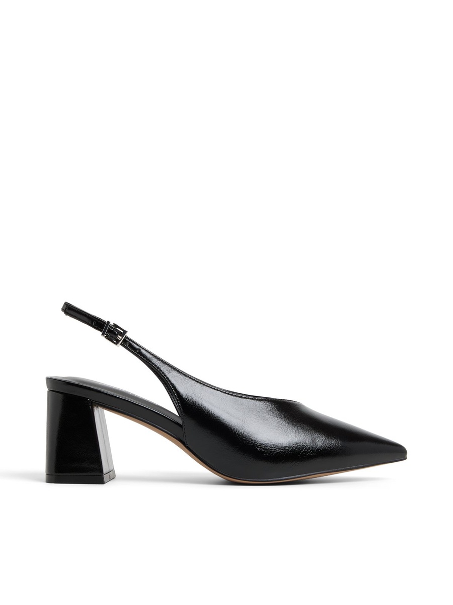 Women Black Pointed Toe Slingback Flats