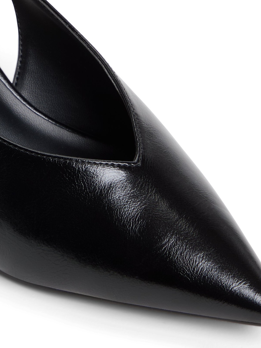 Women Black Pointed Toe Slingback Flats