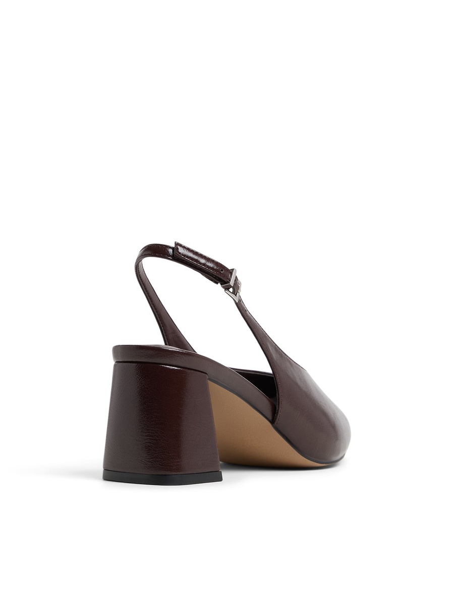 Women Coffee Brown Pointed Toe Slingback Flats
