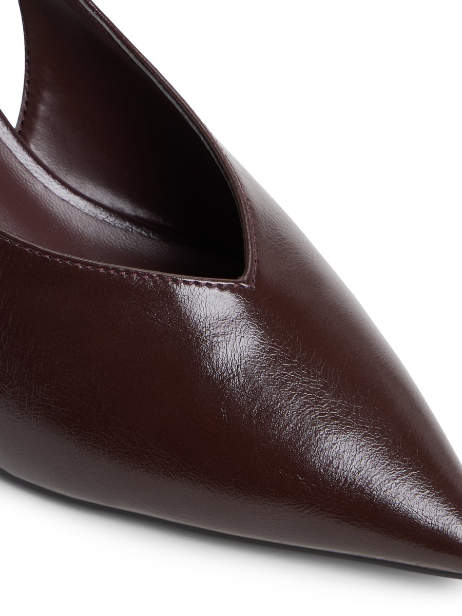 Women Coffee Brown Pointed Toe Slingback Flats