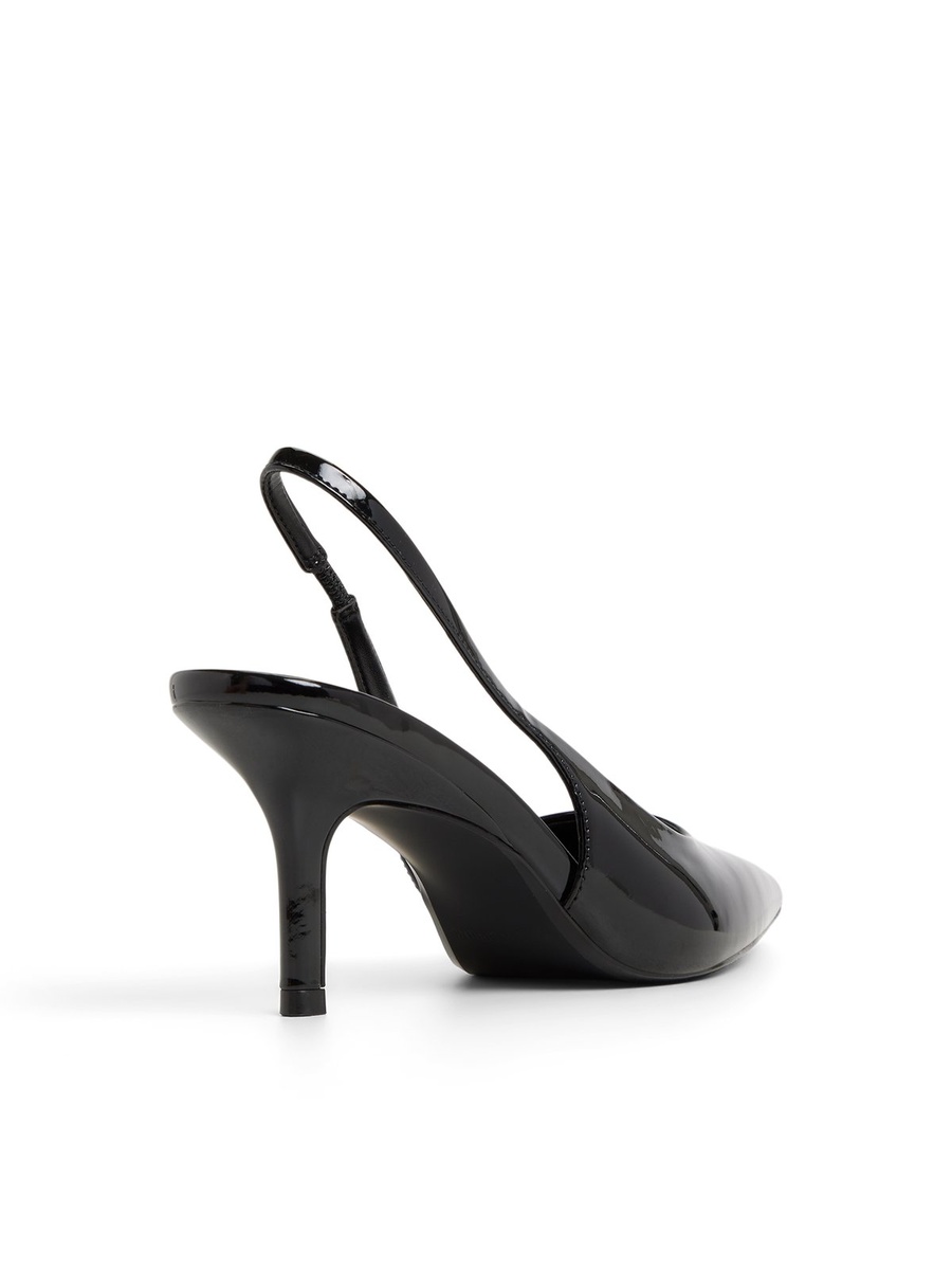 Women Black Pointed Toe Slingback Flats