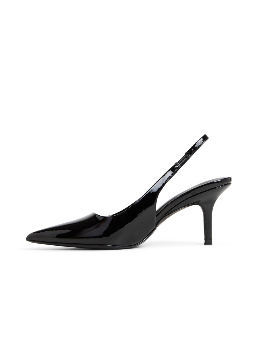 Women Black Pointed Toe Slingback Flats