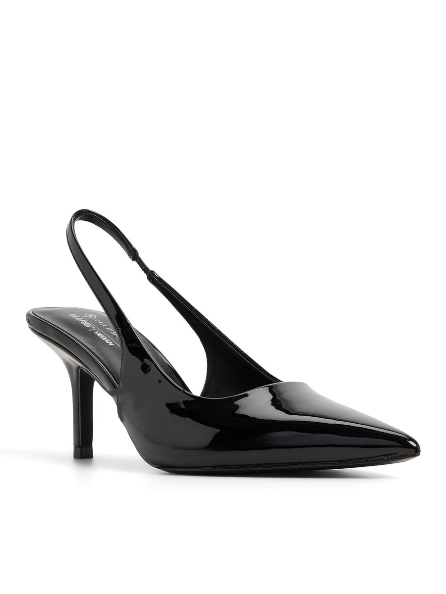 Women Black Pointed Toe Slingback Flats
